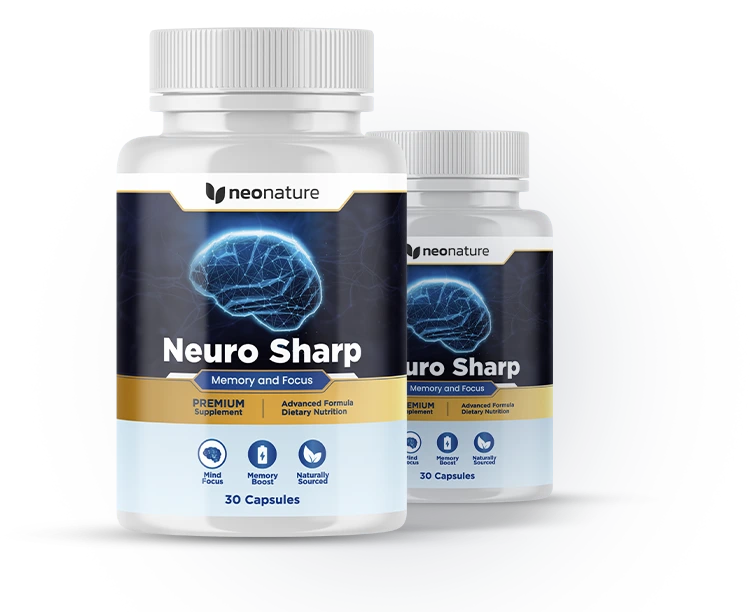 NeuroSharp memory and focus capsules, two bottles